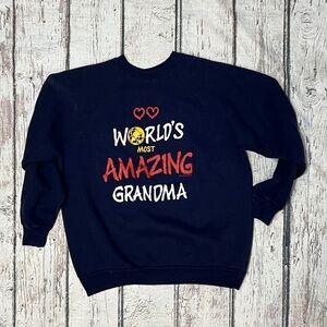 Vintage World's Most Amazing Grandma 1980s Mothers Day Sweatshirt Womens